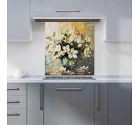 Elegant Jasmine Bloom Splash Kitchen Splashback Warren Reed - Designer Purple 600mm x 650mm