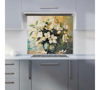 Elegant Jasmine Bloom Splash Kitchen Splashback Warren Reed - Designer Purple 900mm x 750mm