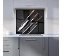 Warren Reed - Designer Elegant Trio of Chef's Blades Kitchen Splashback - W900mm x H650mm