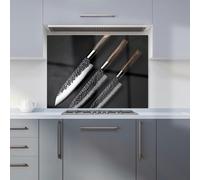 Elegant Trio of Chef's Blades Kitchen Splashback Warren Reed - Designer Red 900mm x 650mm