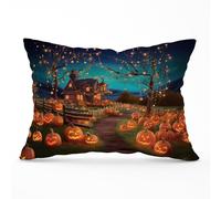 Warren Reed - Designer Enchanted Hallowen Pumpkin Patch Cushions in Orange | Size: 33 cm x 48 cm Warren Reed - Designer Orange 33 cm x 48 cm