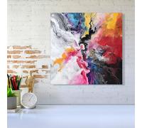 Warren Reed - Designer Explosive Colour Cascade Canvas | Size: w10 inch x h10 inch Warren Reed - Designer Multicolor w10 inch x h10 inch