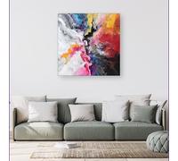 Warren Reed - Designer Explosive Colour Cascade Canvas | Size: w40 inch x h40 inch Warren Reed - Designer Multicolor w40 inch x h40 inch