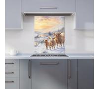 Warren Reed - Designer Family Of Highland Cows Kitchen Splashback W600Mm X H750Mm, Multi