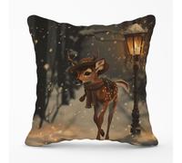Warren Reed - Designer Fawn In A Snowy Scene Cushions | Size: 45 cm x 45 cm Warren Reed - Designer Multicolor 45 cm x 45 cm