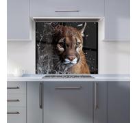 Warren Reed - Designer Fierce Puma in Motion Kitchen Splashback | Size: 600mm x 600mm Warren Reed - Designer Multicolor 600mm x 600mm