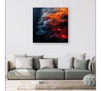 Warren Reed - Designer Fiery Mindscape: Portrait In Flames Canvas | Size: w40 inch x h40 inch Warren Reed - Designer Multicolor w40 inch x h40 inch
