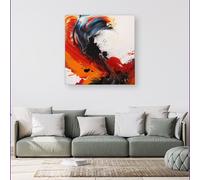 Warren Reed - Designer Fiery Waves: Abstract Motion Canvas | Size: w40 inch x h40 inch Warren Reed - Designer Multicolor w40 inch x h40 inch