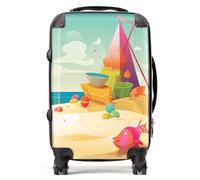 Warren Reed - Designer Fish On A Beach Holiday Suitcase - Lightweight Hard Case, TSA Lock, 4 Spinner Wheels