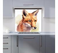 Warren Reed - Designer Fox Watercolour Kitchen Splashback in Brown | Size: 600mm x 600mm Warren Reed - Designer Brown 600mm x 600mm