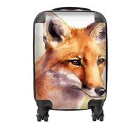 Fox Watercolour Suitcase Warren Reed - Designer Brown Cabin