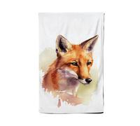 Warren Reed - Designer Fox Watercolour Tea Towel in Brown Warren Reed - Designer Brown