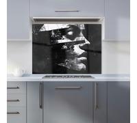 Warren Reed - Designer Fragmented Silhouette in Black and White Kitchen Splashback - W900mm x H650mm