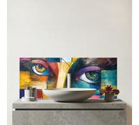 Fragmented Vision: Eyes Of The Soul Glass Bathroom Splashback Warren Reed - Designer Multi One Size