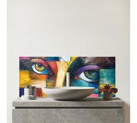 Fragmented Vision: Eyes Of The Soul Glass Bathroom Splashback Warren Reed - Designer Multi One Size