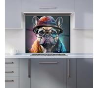 Warren Reed - Designer French Bulldog Dog Splashart Kitchen Splashback W600Mm X H600Mm, Multi