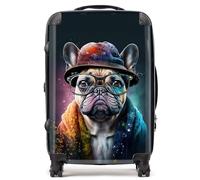 Warren Reed - Designer French Bulldog Dog With Glasses Splashart Suitcase Medium, Multi