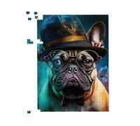 Warren Reed - Designer French Bulldog Splashart Jigsaw Puzzle | Size: 500 Piece Warren Reed - Designer Multicolor 500 Piece