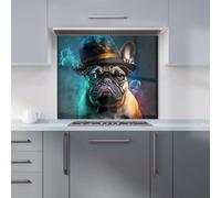 Warren Reed - Designer French Bulldog Splashart Kitchen Splashback | Size: 600mm x 750mm Warren Reed - Designer Multicolor 600mm x 750mm