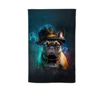 Warren Reed - Designer French Bulldog Splashart Tea Towel Warren Reed - Designer Multicolor