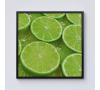 Warren Reed - Designer Fresh Limes Framed Canvas in Black | Size: w10 inch x h10 inch Warren Reed - Designer Black w10 inch x h10 inch