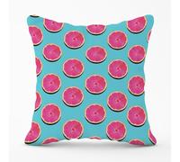 Warren Reed - Designer Fruity Pattern Of Pink Grapefruit Outdoor Cushion | Size: 60 cm x 60 cm Warren Reed - Designer Pink 60 cm x 60 cm