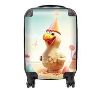 Funky Chicken On A Beach Holiday Suitcase Warren Reed - Designer Yellow Mini Cabin