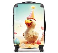 Warren Reed - Designer Funky Chicken On A Beach Holiday Suitcase Medium, Multi