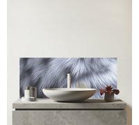 Warren Reed - Designer Fur Print Silver Fox Glass Bathroom Splashback in Grey Warren Reed - Designer Grey