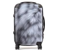 Warren Reed - Designer Fur Print Silver Fox Suitcase Cabin, Grey
