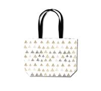 Warren Reed - Designer Geometric Christmas Tree Pattern Beach Shopper Tote Bag in White Warren Reed - Designer White