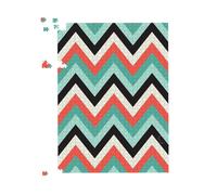 Warren Reed - Designer Geometric Colored Chevron Pattern Jigsaw Puzzle in Green | Size: 500 Piece Warren Reed - Designer Green 500 Piece