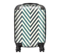 Warren Reed - Designer Geometric Herringbone Chevron Blues Suitcase - Lightweight Hard Case, TSA Lock, 4 Spinner Wheels