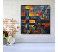 Warren Reed - Designer Geometric Interplay: Abstract Patterns Canvas | Size: w10 inch x h10 inch Warren Reed - Designer Multicolor w10 inch x h10 inch