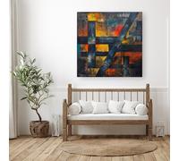 Warren Reed - Designer Geometric Interplay: Abstract Patterns Canvas | Size: W30" x H30" Warren Reed - Designer Multicolor W30" x H30"