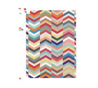 Warren Reed - Designer Geometric Multi Colored Chevron Pattern Jigsaw Puzzle in Red | Size: 500 Piece Warren Reed - Designer Red 500 Piece