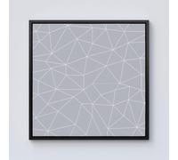 Warren Reed - Designer Geometric Triangle Pattern Framed Canvas in Black | Size: W16" x H16" Warren Reed - Designer Black W16" x H16"