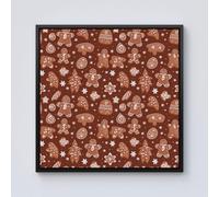 Warren Reed - Designer Gingerbread Cookies Framed Canvas in Black | Size: W30" x H30" Warren Reed - Designer Black W30" x H30"
