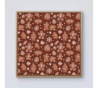 Warren Reed - Designer Gingerbread Cookies Framed Canvas in Light Brown | Size: w40 inch x h40 inch Warren Reed - Designer Light Brown w40 inch x h40 inch