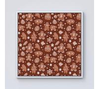 Warren Reed - Designer Gingerbread Cookies Framed Canvas in Off-White | Size: W16" x H16" Warren Reed - Designer Off-White W16" x H16"