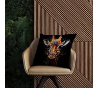 Warren Reed Designer Giraffe Face Splashart Outdoor Cushion 60Cm X 60Cm