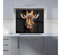 Warren Reed - Designer Giraffe Face Splashart Kitchen Splashback W700Mm X H650Mm, Multi
