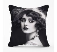 Warren Reed - Designer Glamorous Edwardian Showgirl Cushions in Black | Size: 60 cm x 60 cm Warren Reed - Designer Black 60 cm x 60 cm