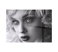 Glamorous Monochrome Diva Chopping Board Warren Reed - Designer Black One Size