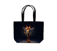 Warren Reed - Designer Golden Giraffe Face Splashart Beach Shopper Tote Bag in Yellow Warren Reed - Designer Yellow