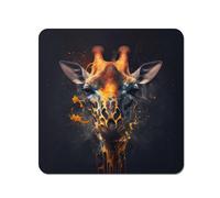 Warren Reed - Designer Golden Giraffe Face Splashart Coasters - Set of 4 in Yellow Warren Reed - Designer Yellow