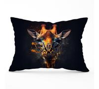 Warren Reed - Designer Golden Giraffe Face Splashart Cushions in Yellow | Size: 33 cm x 48 cm Warren Reed - Designer Yellow 33 cm x 48 cm