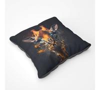 Warren Reed - Designer Golden Giraffe Face Splashart Floor Cushion in Yellow | Size: Large Warren Reed - Designer Yellow Large