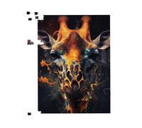 Warren Reed - Designer Golden Giraffe Face Splashart Jigsaw Puzzle in Yellow | Size: 1000 Pieces Warren Reed - Designer Yellow 1000 Pieces
