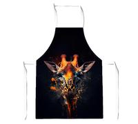 Warren Reed - Designer Golden Giraffe Face Splashart Junior Apron in Yellow Warren Reed - Designer Yellow